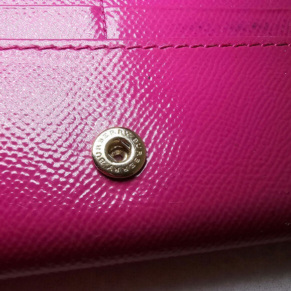 Burberry Patent Leather Heritage Grain Penrose Continental Wallet Pink - Picture 14 of 16